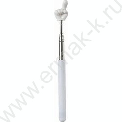 Указка телескопическая с пальцем, макс. длина 65см, белая, ОПП-упаковка NEW | Фото 1