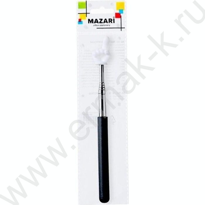 Указка телескопическая с пальцем, макс. длина 65см, чёрная, ОПП-упаковка | Фото 2