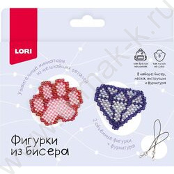 Набор д/творчества Фигурки из бисера Брелоки "Алмаз, лапка" NEW | Фото 1