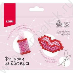 Набор д/творчества Фигурки из бисера Брелоки "Помада, губы" NEW | Фото 1