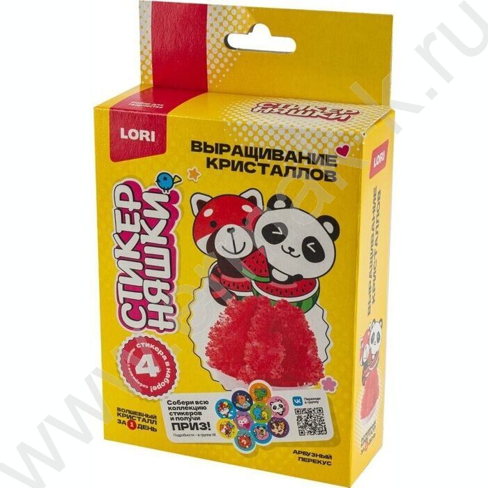 Набор д/творчества Выращивание кристаллов Стикерняшки. Арбузный перекус.Красный кристалл | Фото 1