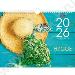 Календарь настенный перекидной 30*22см спираль/ригель 2026г "Hygge style" NEW | Фото 1