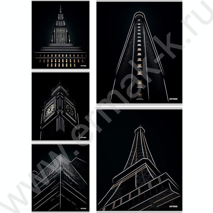 Тетрадь  48л клетка "Городской минимализм" /твин-лак/ ассорти | Фото 1