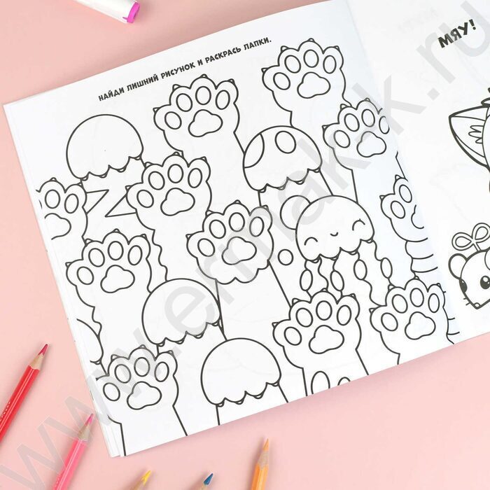 Раскраска 2115*215 Милые котики | Фото 6