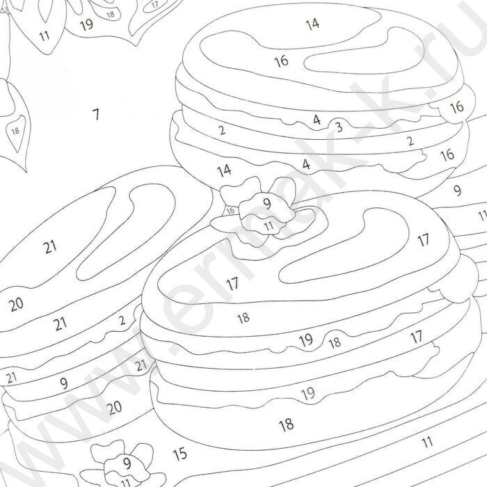 Раскраска 215*215 Картины по номерам.Десерты | Фото 7