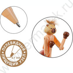 Ручка шар Boxing Capybara синяя 0,7мм/пл.корпус ,cменный стержень 63мм NEW | Фото 2