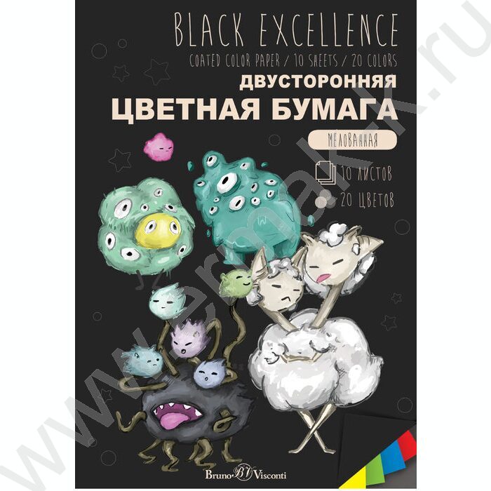 Бумага цв. двухсторонняя А4 10л/20цв | Фото 1