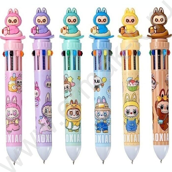 Ручка шар авт 10-ти цветная 0,7мм /корпус пл.цветной ассорти | Фото 1