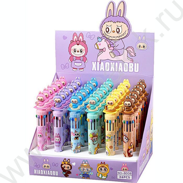 Ручка шар авт 10-ти цветная 0,7мм /корпус пл.цветной ассорти | Фото 2