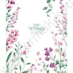 Тетрадь  48л клетка "Natural Flowers" /тиснение/ 5видов NEW | Фото 1