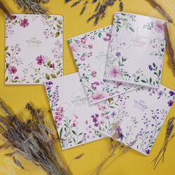 Тетрадь  48л клетка "Natural Flowers" /тиснение/ 5видов NEW | Фото 6