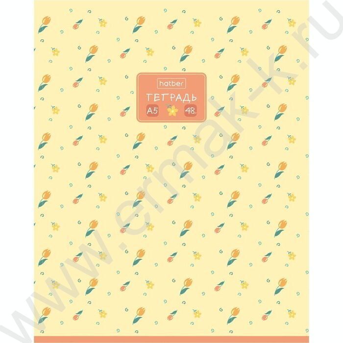 Тетрадь  48л клетка "Цветочный орнамент" /тиснение/ 5видов | Фото 2