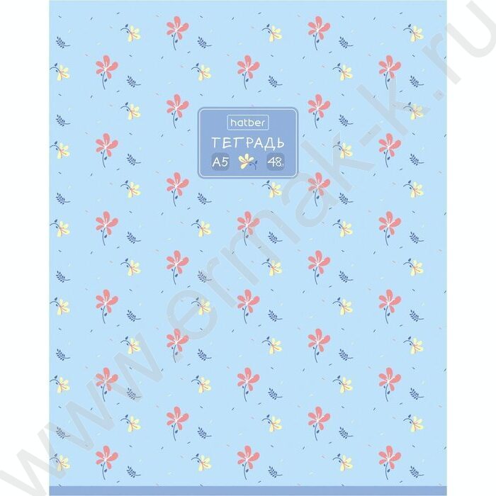 Тетрадь  48л клетка "Цветочный орнамент" /тиснение/ 5видов | Фото 5