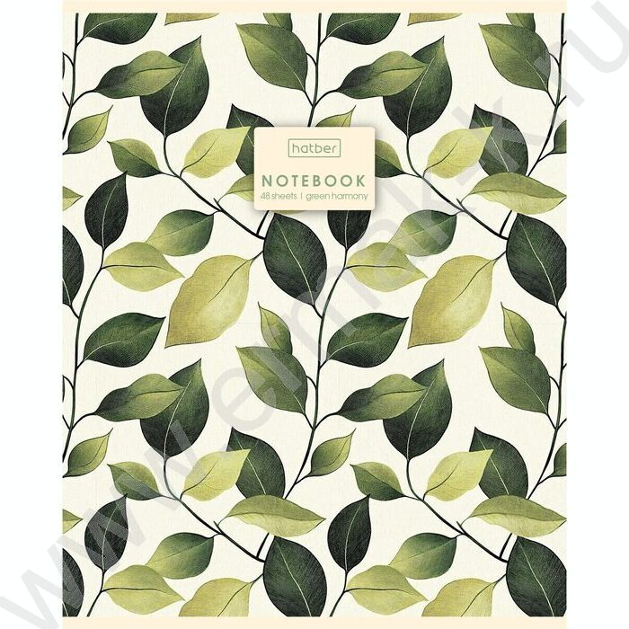 Тетрадь  48л клетка "Зеленая гармония" /тиснение/ 5видов | Фото 3