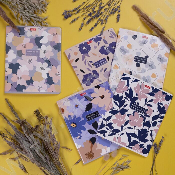 Тетрадь  48л клетка "Музыка цветов" /тиснение/ 5видов | Фото 6