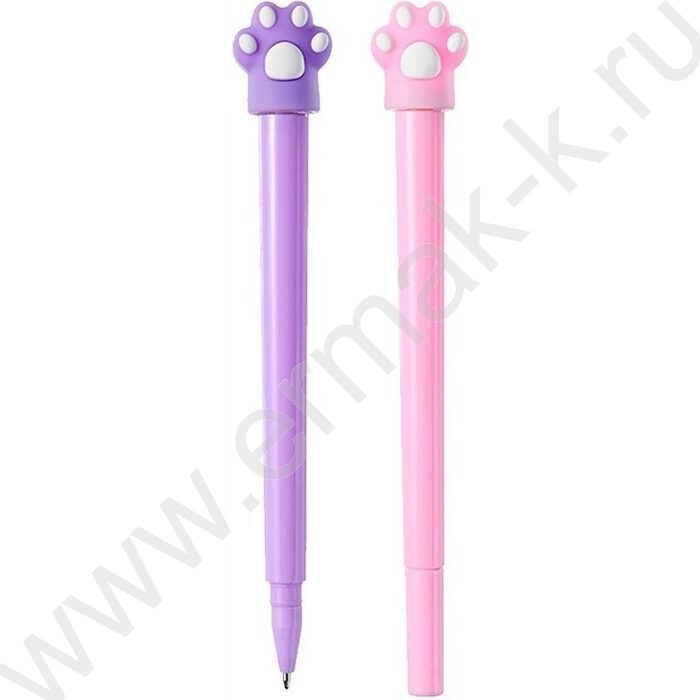 Ручка шар 0,7мм синяя Cat paw /корпус пл.,цветной,вращающаяся фигурка,сменный стержень 130 мм | Фото 1
