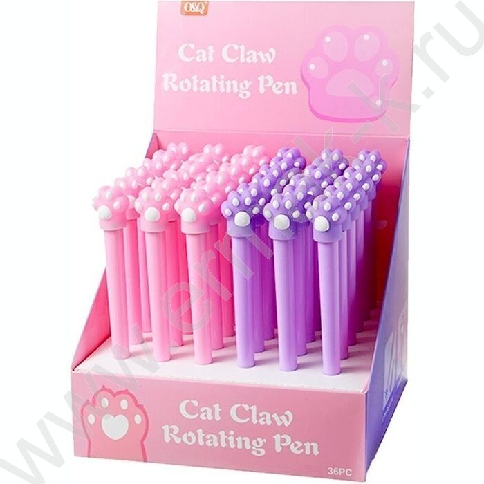 Ручка шар 0,7мм синяя Cat paw /корпус пл.,цветной,вращающаяся фигурка,сменный стержень 130 мм | Фото 2