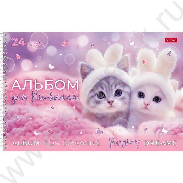 Альбом д/рисования-спираль пл.об. 24л "Нежные мечты" ассорти | Фото 4