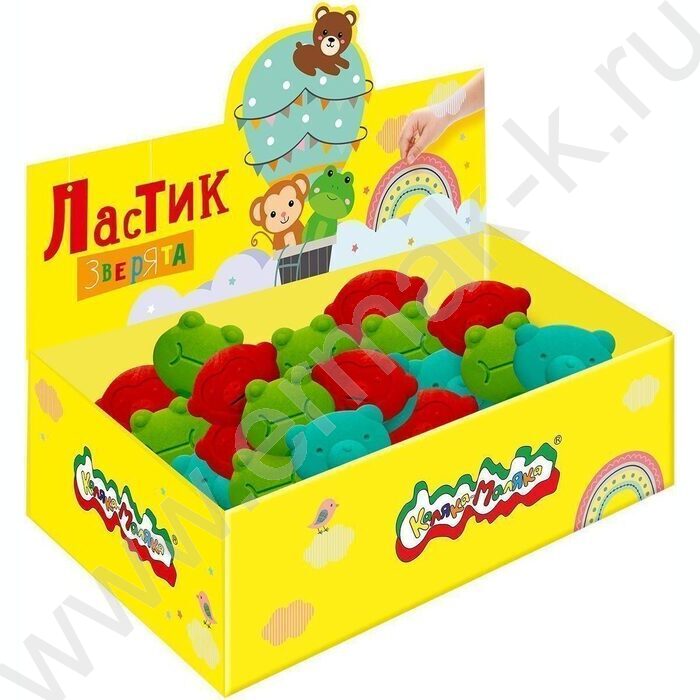 Ластик фигурный "Зверята", термопласт. резина 55*39*16мм /ассорти | Фото 2