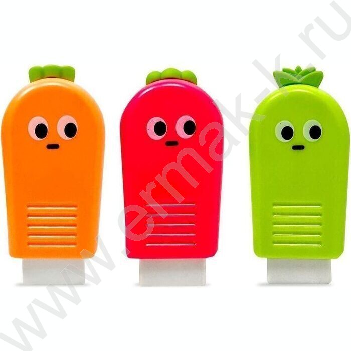 Ластик фигурный "Морковки", термопласт. резина 40*78*78мм, пласт. держатель /ассорти | Фото 1