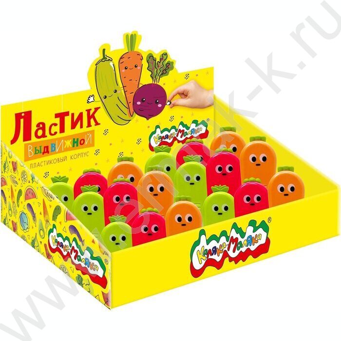 Ластик фигурный "Морковки", термопласт. резина 40*78*78мм, пласт. держатель /ассорти | Фото 2