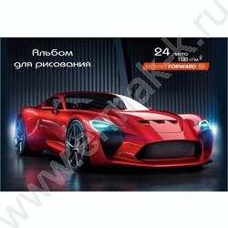 Альбом д/рисования 24л "Красное авто-1" ассорти NEW | Фото 1
