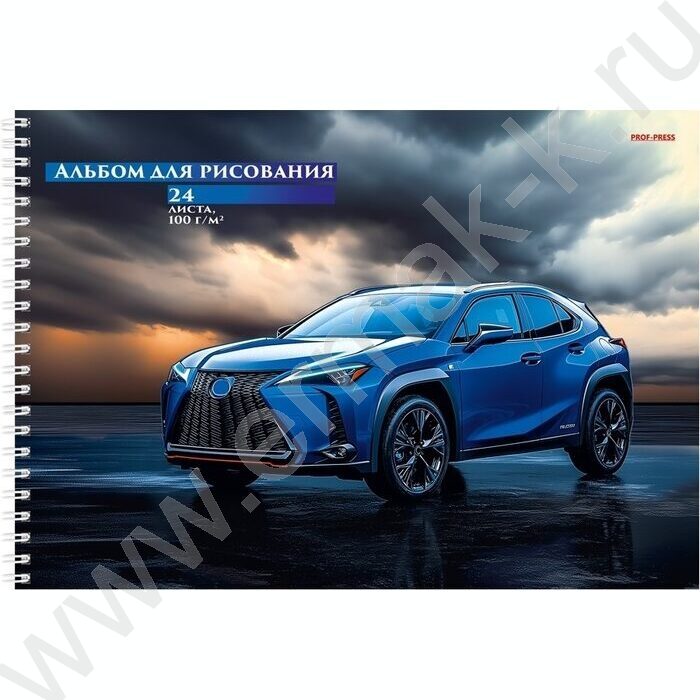 Альбом д/рисования-спираль 24л "Синий автомобиль-12" | Фото 1