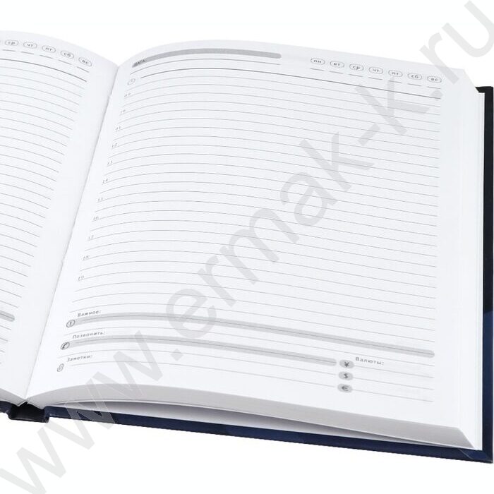 Ежедневник н/дат А5 128л Темно-синий минимализм /тв.обл.,глянц.ламин/ | Фото 4