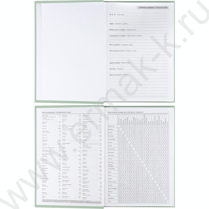 Ежедневник н/дат А5 128л Пастельный зеленый /тв.обл.,софт-тач/ | Фото 3