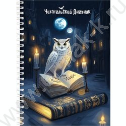 Читательский дневник 56л спираль/пл.обл."Сова и книга" /закладка NEW | Фото 2
