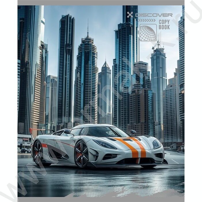 Тетрадь  48л клетка "Спортивные машины" /серебро,лён/ ассорти | Фото 4