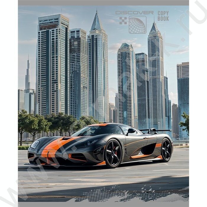 Тетрадь  48л клетка "Спортивные машины" /серебро,лён/ ассорти | Фото 6