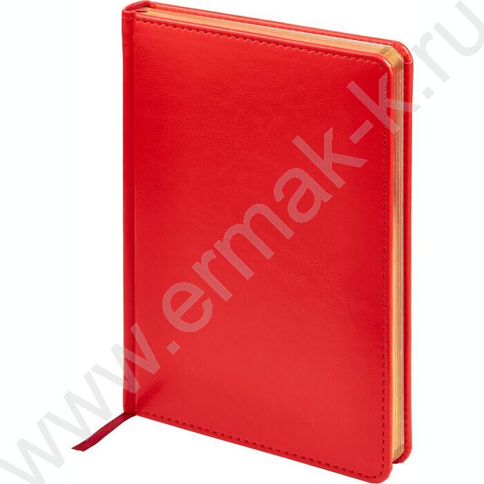 Ежедневник н/дат А5 136л Sidney Nebraska красный/золотой обрез,ляссе,линейка | Фото 1