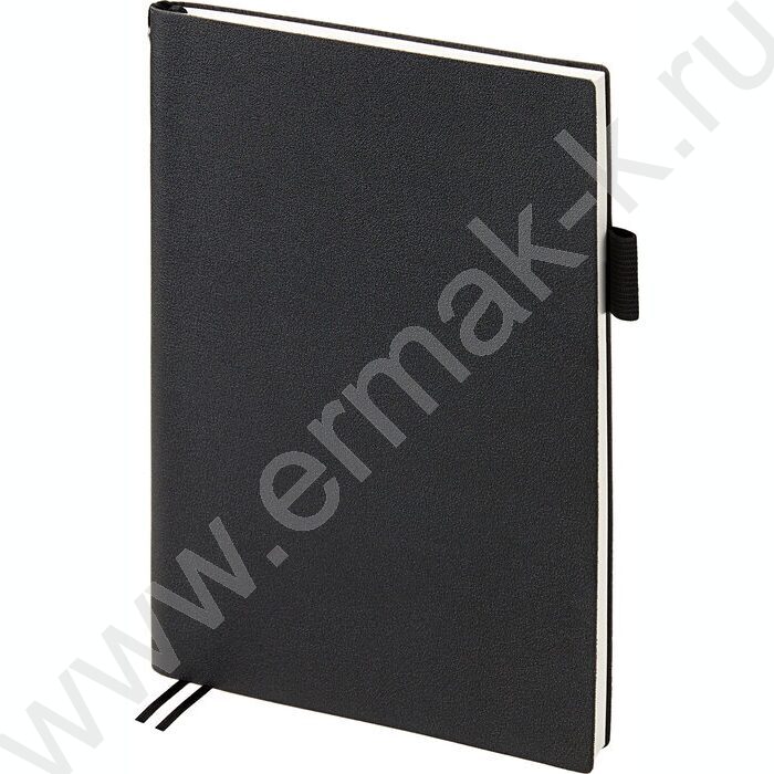 Ежедневник н/дат А5 128л Grand черный,ляссе:два в цвет обложки,линейка | Фото 1