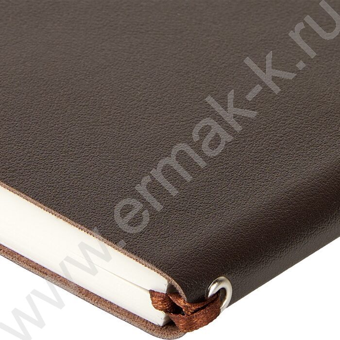 Ежедневник н/дат А5 128л Grand коричневый,ляссе:два в цвет обложки,линейка | Фото 4