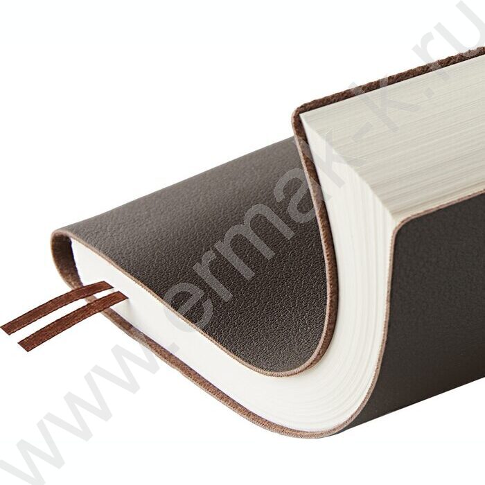 Ежедневник н/дат А5 128л Grand коричневый,ляссе:два в цвет обложки,линейка | Фото 6