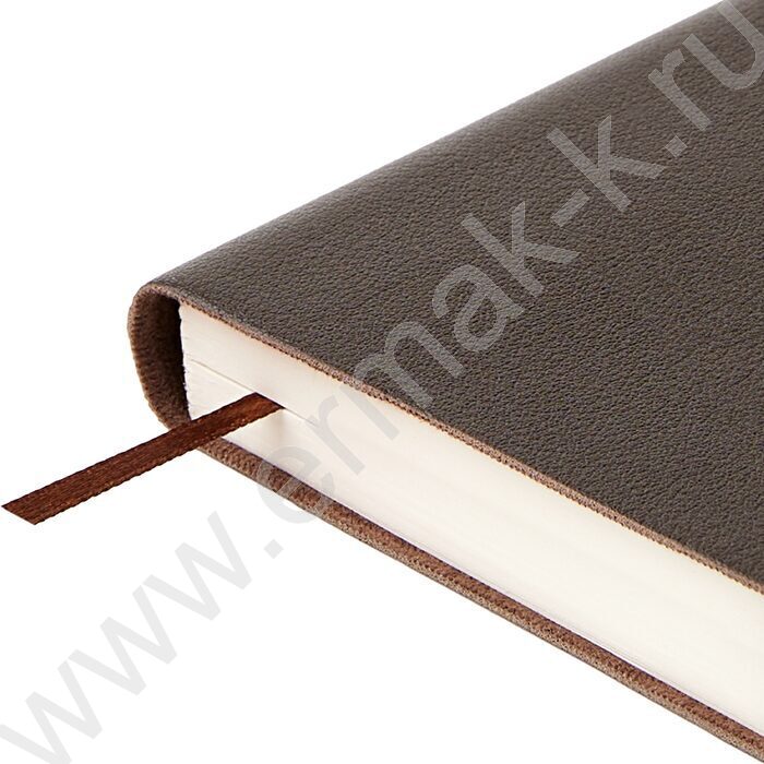 Ежедневник н/дат А5 128л Grand коричневый,ляссе:два в цвет обложки,линейка | Фото 7