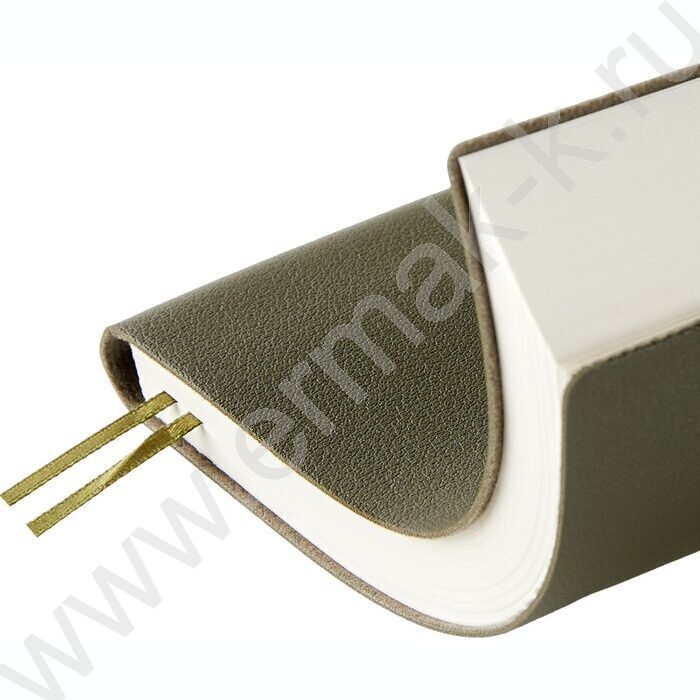 Ежедневник н/дат А5 128л Grand темно-зеленый,ляссе:два в цвет обложки,линейка | Фото 5