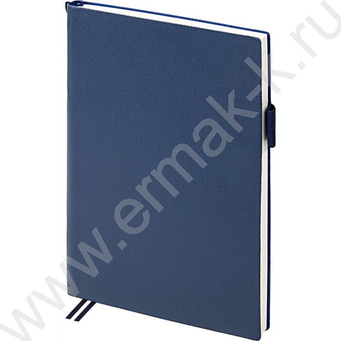 Ежедневник н/дат А5 128л Grand темно-синий,ляссе:два в цвет обложки,линейка | Фото 1