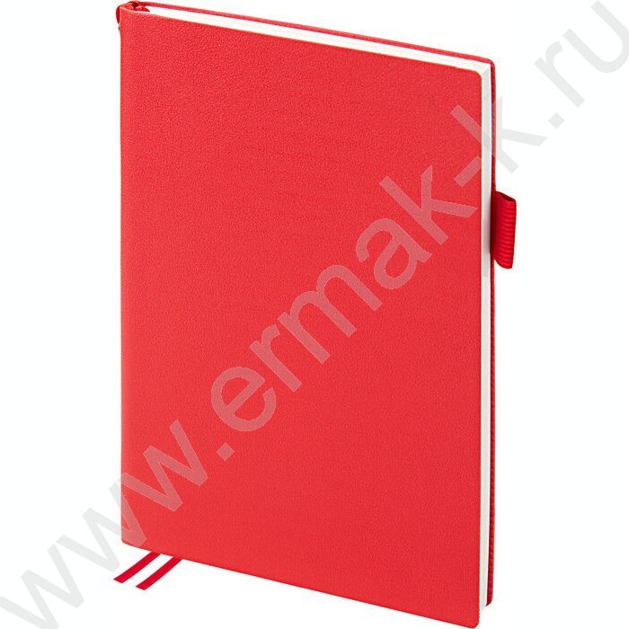 Ежедневник н/дат А5 128л Grand красный,ляссе:два в цвет обложки,линейка | Фото 1