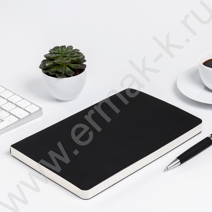 Ежедневник н/дат А5 136л Megapolis Velvet Flex черный,искус.кожа SOFT TOUCH,линейка | Фото 6