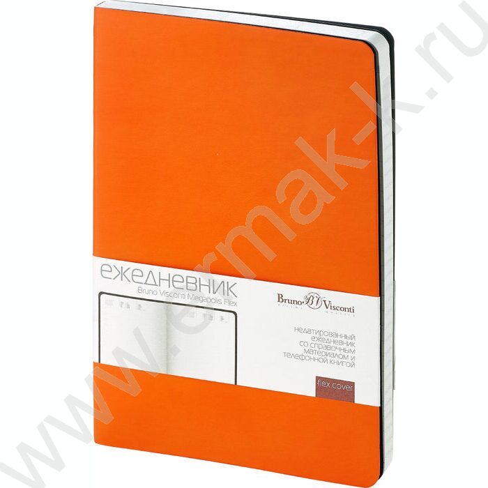 Ежедневник н/дат А5 136л Megapolis Velvet Flex оранжевый,искус.кожа SOFT TOUCH,линейка | Фото 1
