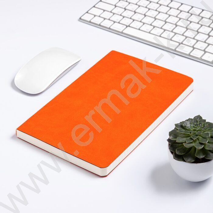 Ежедневник н/дат А5 136л Megapolis Velvet Flex оранжевый,искус.кожа SOFT TOUCH,линейка | Фото 4