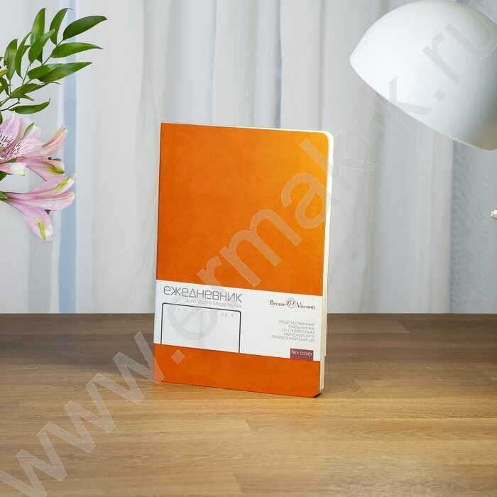 Ежедневник н/дат А5 136л Megapolis Velvet Flex оранжевый,искус.кожа SOFT TOUCH,линейка | Фото 5