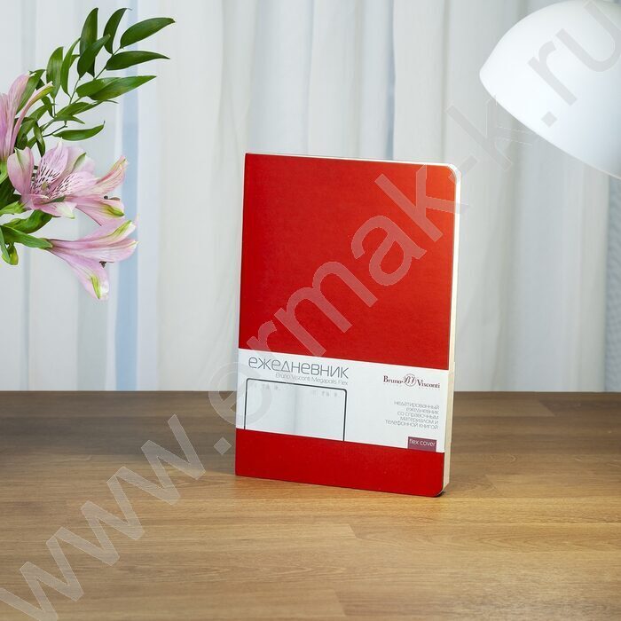 Ежедневник н/дат А5 136л Megapolis Velvet Flex красный,искус.кожа SOFT TOUCH,линейка | Фото 7