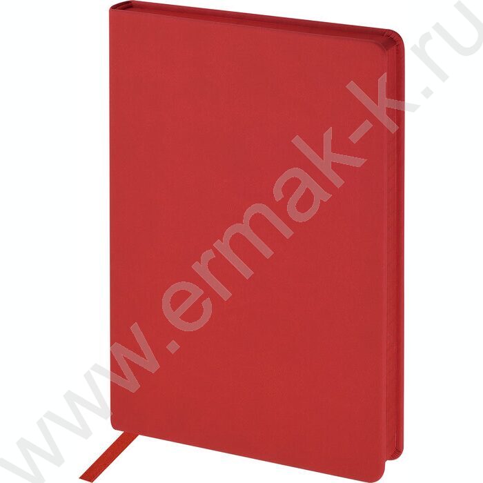 Ежедневник н/дат А5 136л Megapolis Color красный,искус.кожа SOFT TOUCH,ляссе,линейка | Фото 1