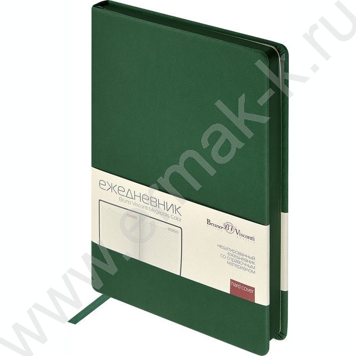 Ежедневник н/дат А5 136л Megapolis Color зеленый,искус.кожа SOFT TOUCH,ляссе,линейка | Фото 8