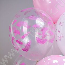 Шар воздушный 12" шелк рис. 5ст Бантики 3дизайна NEW | Фото 3