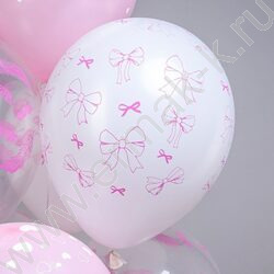 Шар воздушный 12" шелк рис. 5ст Бантики 3дизайна NEW | Фото 5