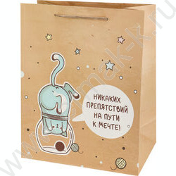 Пакет подарочный крафт (L) 150г 26,4*32,7*13,6см Мечта NEW | Фото 1